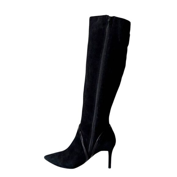 BLEECKER & BOND Maya Black Suede Knee High Boot Size 6.5M - Picture 6 of 9